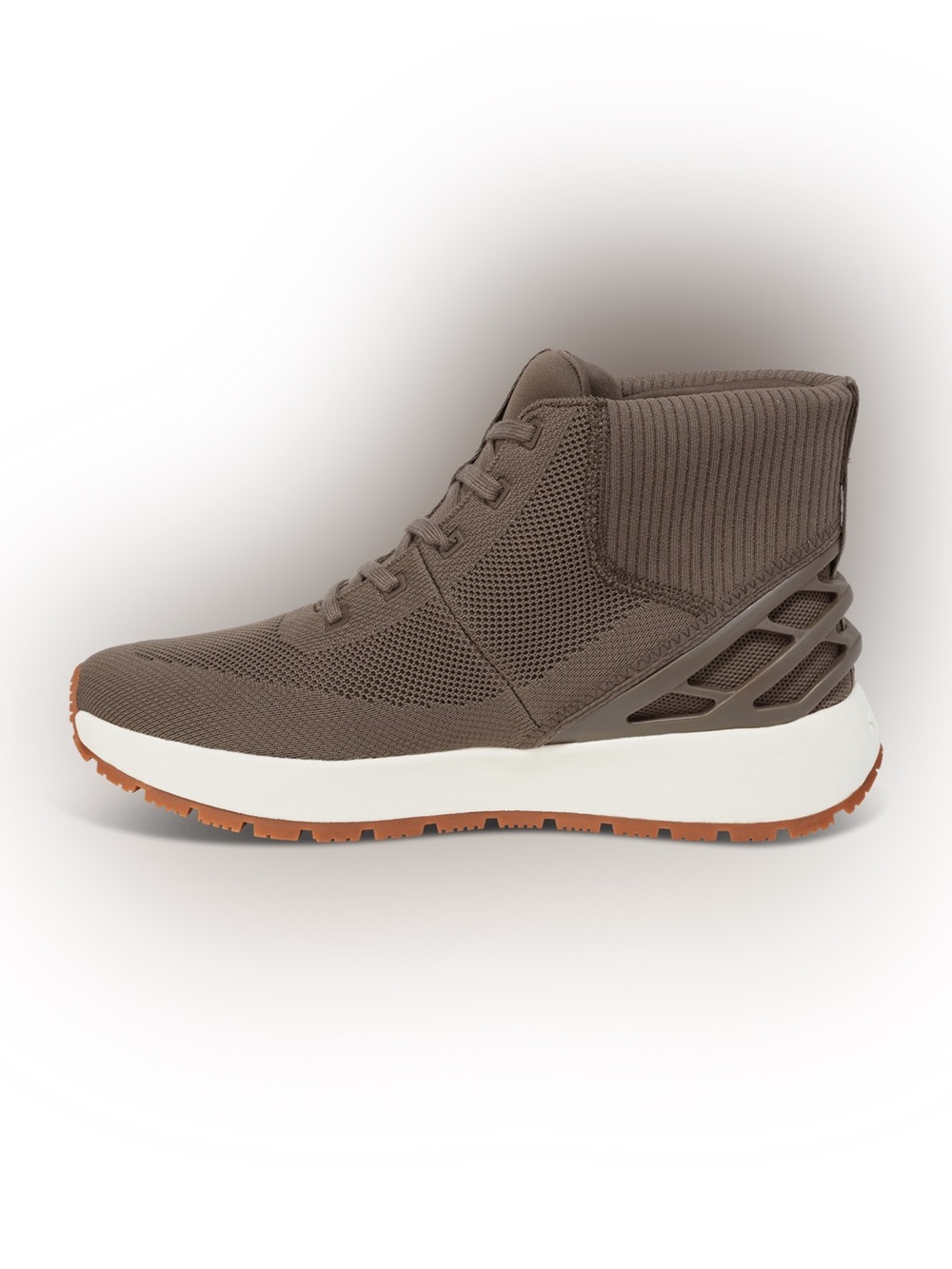 👟 Men's Black/Grey High-Top Lace-Up Sneakers with White Midsole — Slip-in